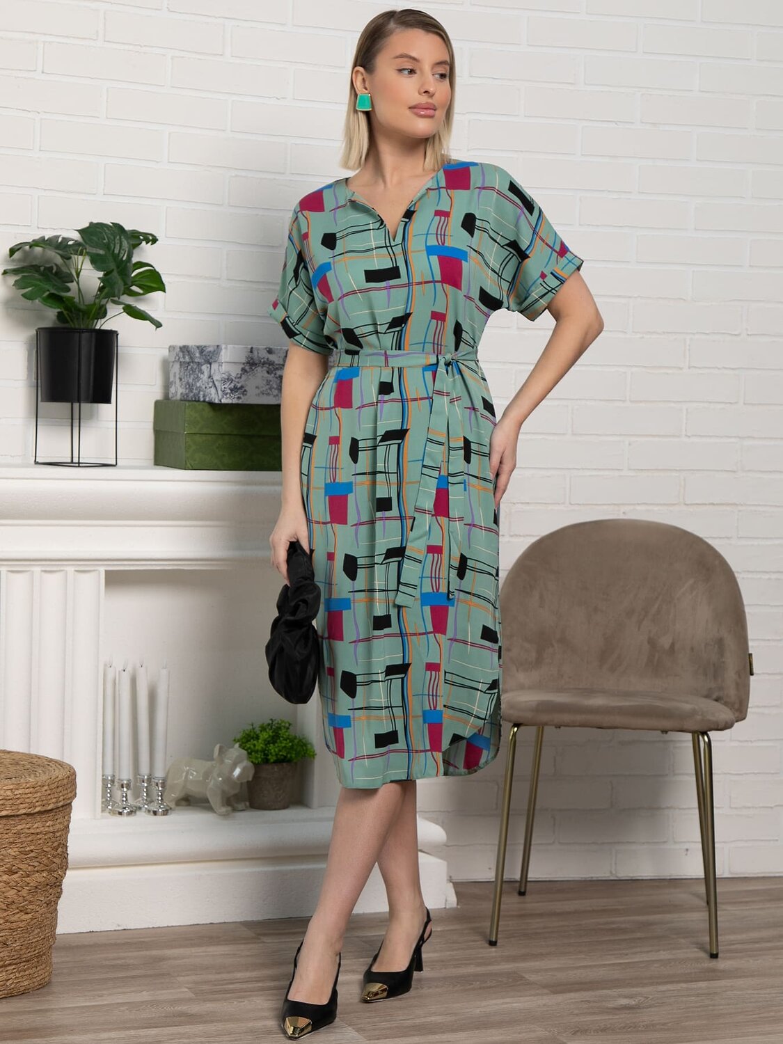 LT Collection Платье 591152 П15602-6М зеленый