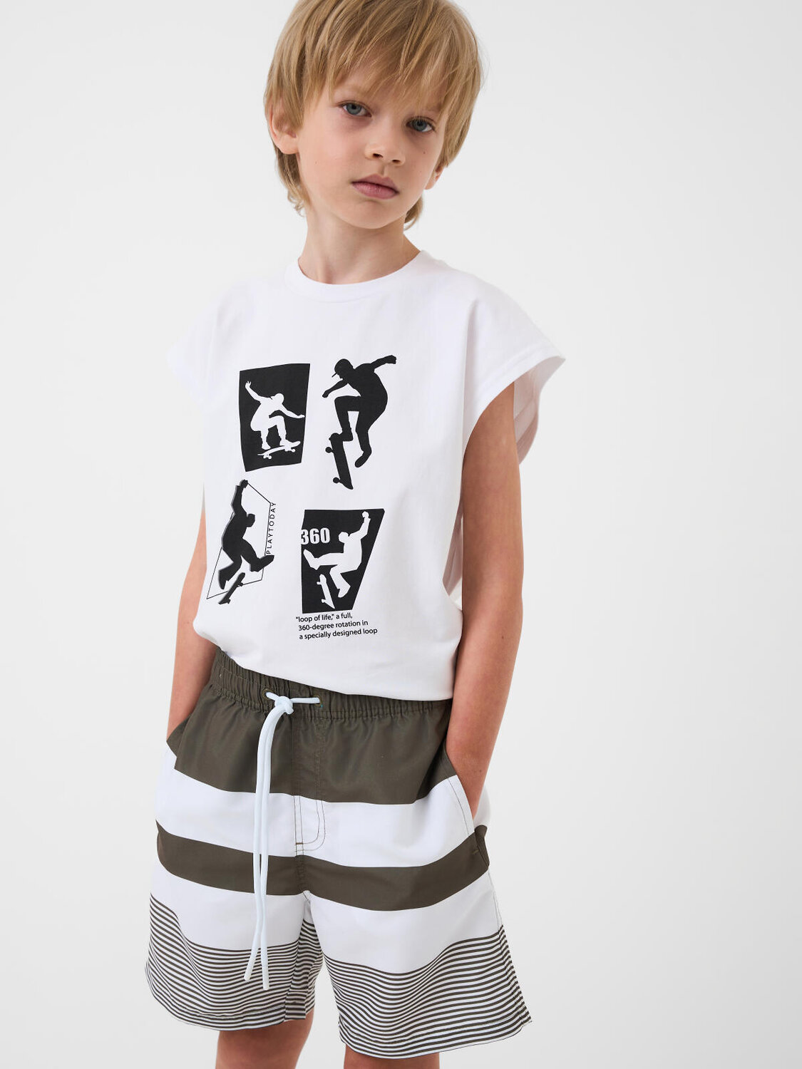 PLAYTODAY Шорты плавательные 591210 12611412 белый,темно-зеленый