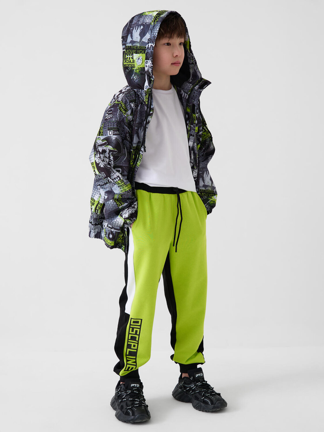 PLAYTODAY Брюки 591245 12611137 черный,светло-зеленый