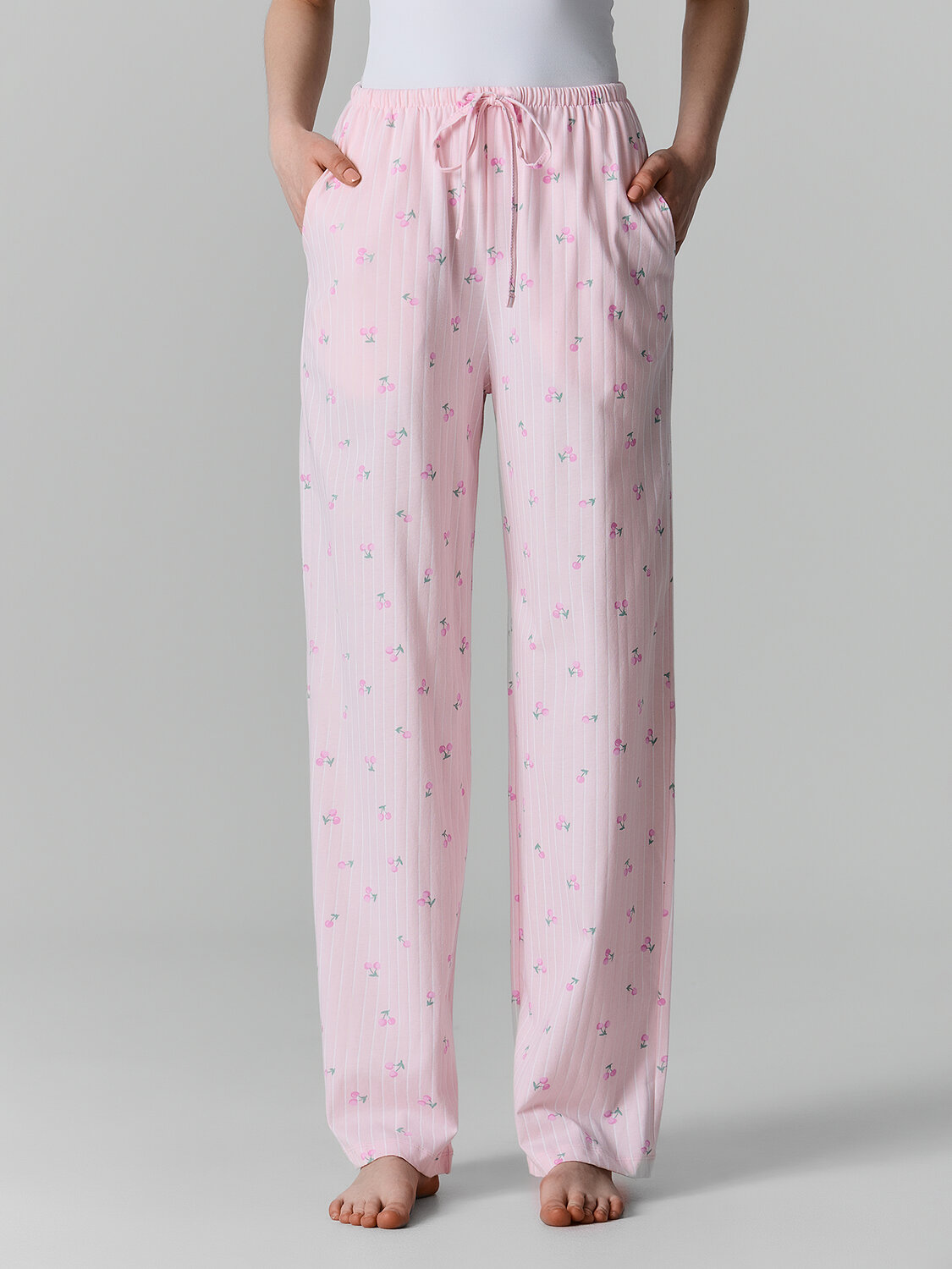 MARK FORMELLE Брюки 591313 532410 вишенки на розовой полоске