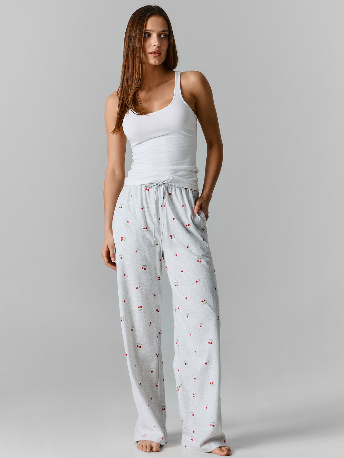 MARK FORMELLE Брюки 591315 532410 вишни на сером меланже