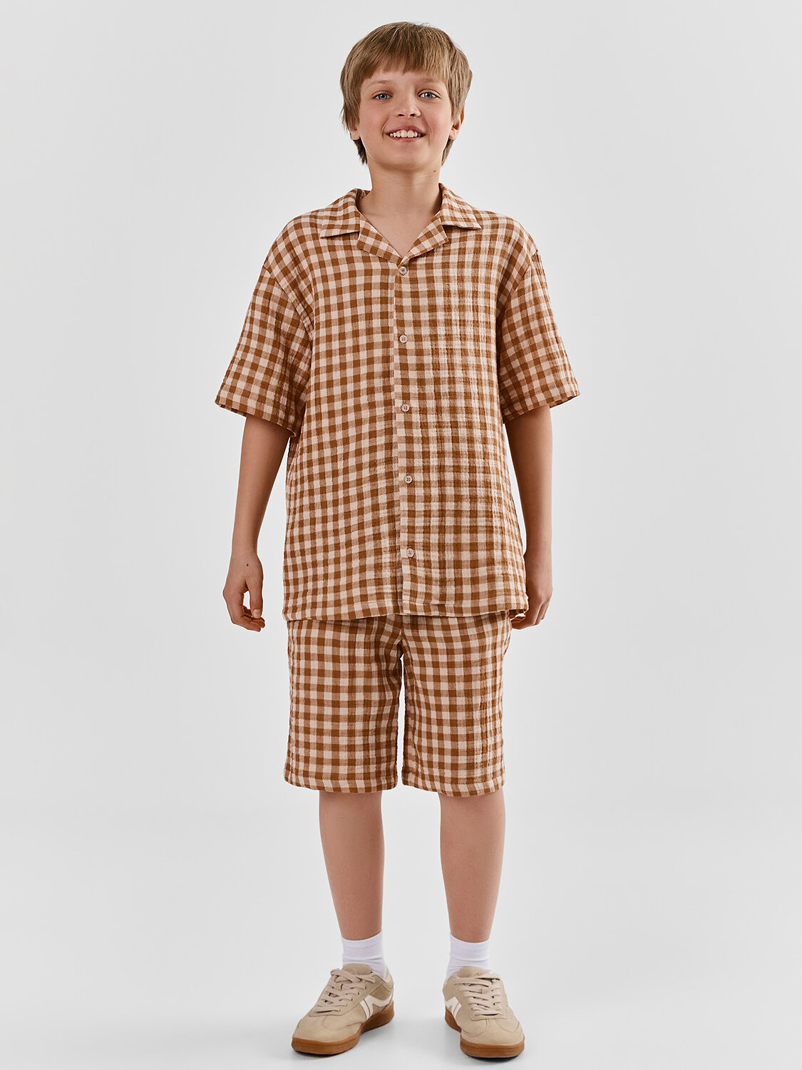 MARK FORMELLE Рубашка 591451 113467 коричневая клетка виши