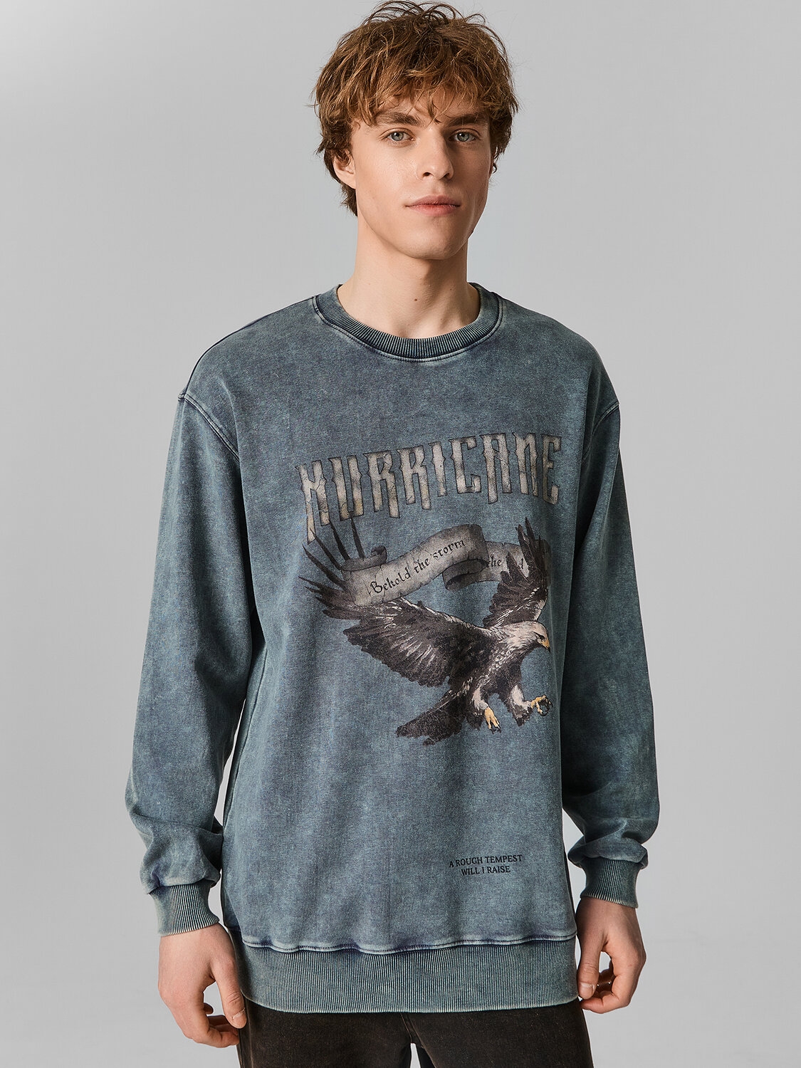 MARK FORMELLE Свитшот 591459 121873/1 ACID WASH графит +печать
