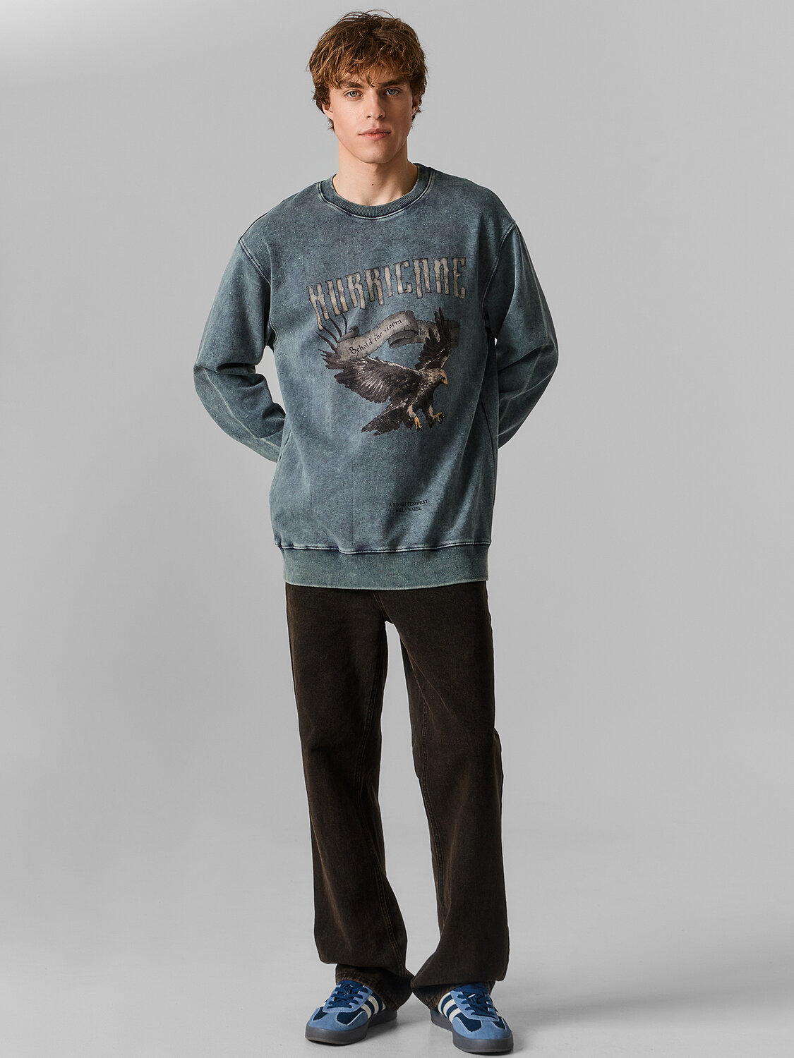 MARK FORMELLE Свитшот 591459 121873/1 ACID WASH графит +печать