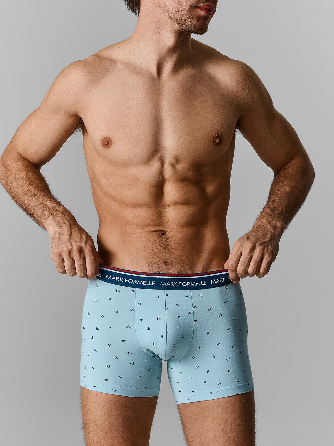 MARK FORMELLE Трусы 591543 411221-2 треугольники на серо -бирюзовом +изумруд