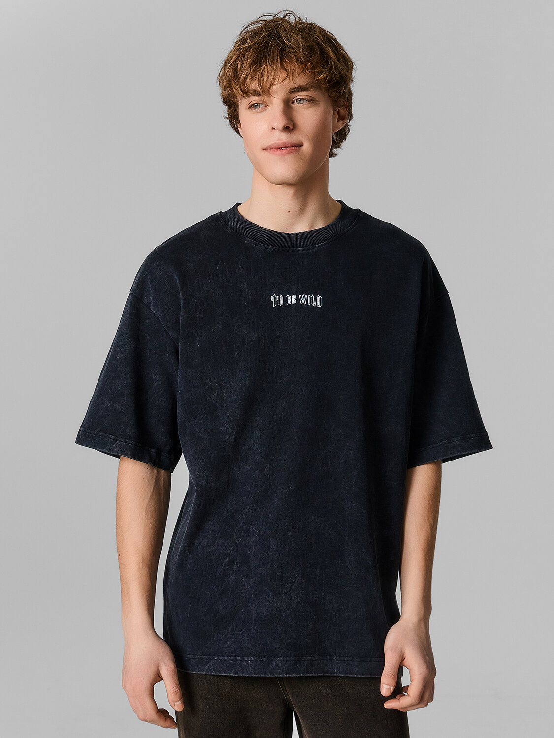 MARK FORMELLE Футболка 591572 111883 ACID WASH черное олово +печать