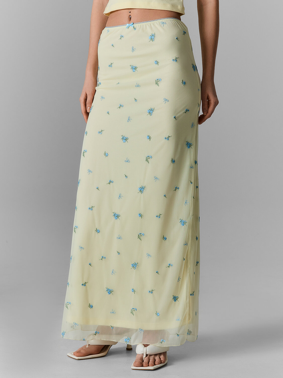 MARK FORMELLE Юбка 591593 152832 цветочки на лимонном льду