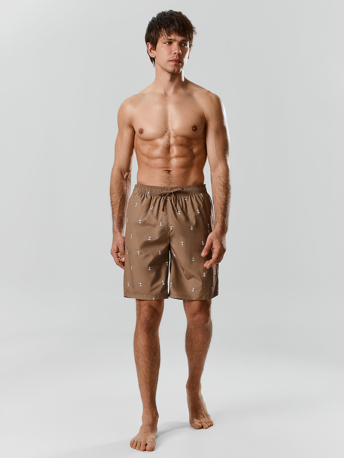 MARK FORMELLE Шорты 591611 701009 кораблики на коричневом