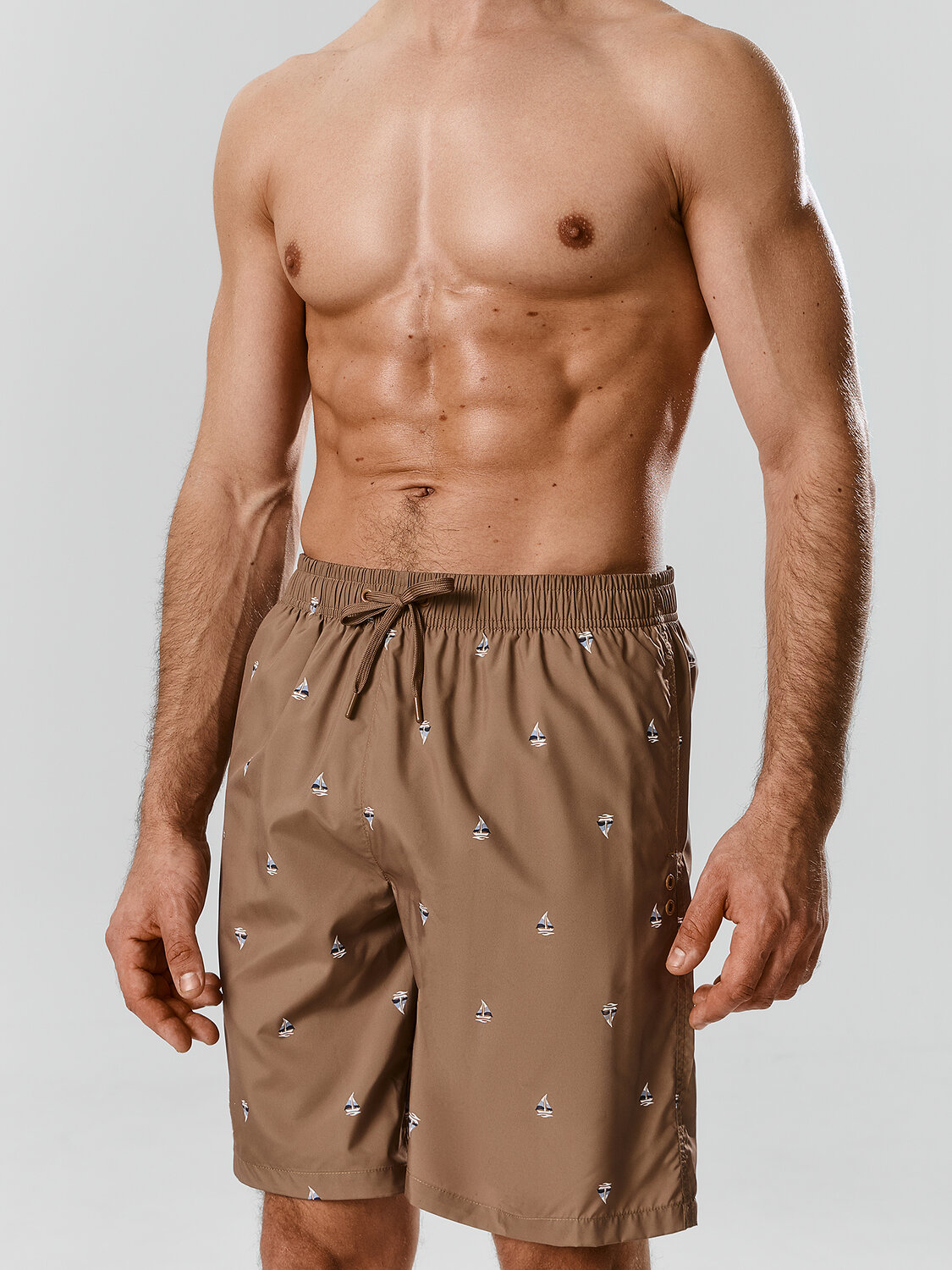 MARK FORMELLE Шорты 591611 701009 кораблики на коричневом