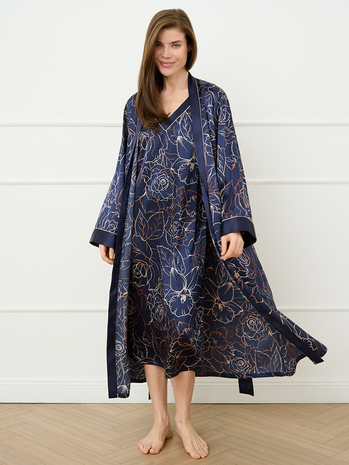 Omsa Сорочка 591713 OmD 0121D ROSA Сорочка жен. (на шир. бретелях до середины икры), PL Blu/Multicolor (Мультиколор)