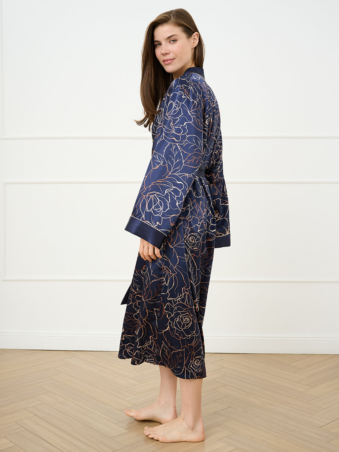 Omsa Халат 591715 OmD 0416D ROSA Халат жен.(с запахом до середины икры), PL Blu/Multicolor (Мультиколор)