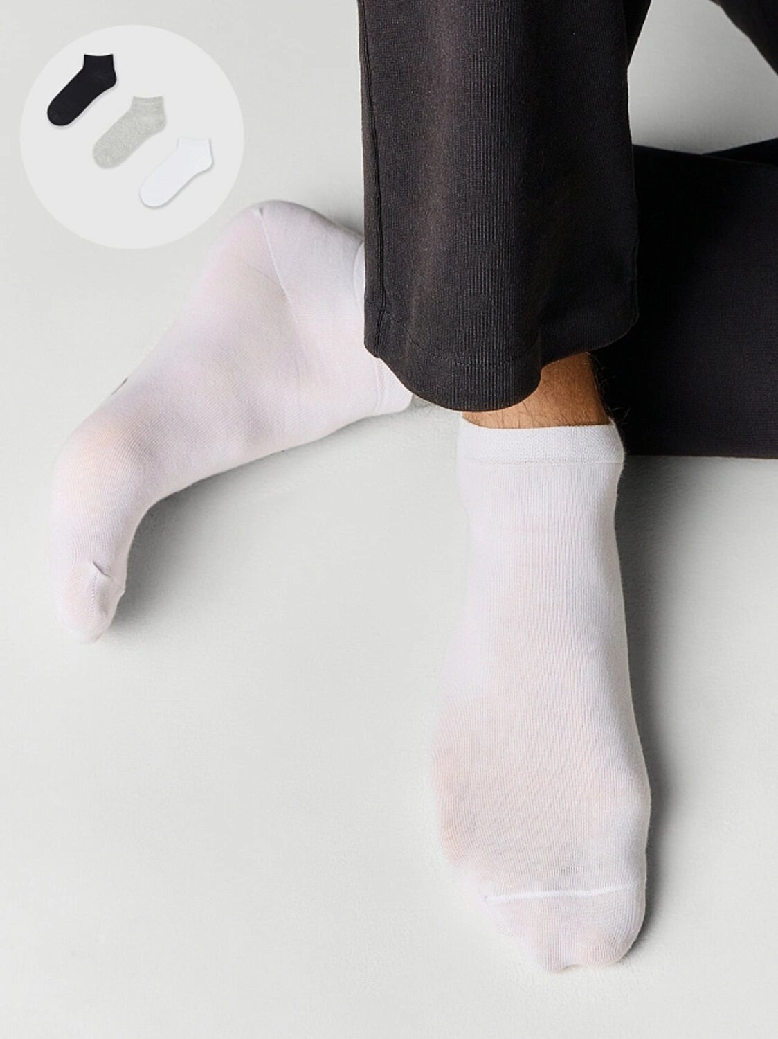 MARK FORMELLE Мужские носки 591916 101A-229 белый /сер.меланж /черный/