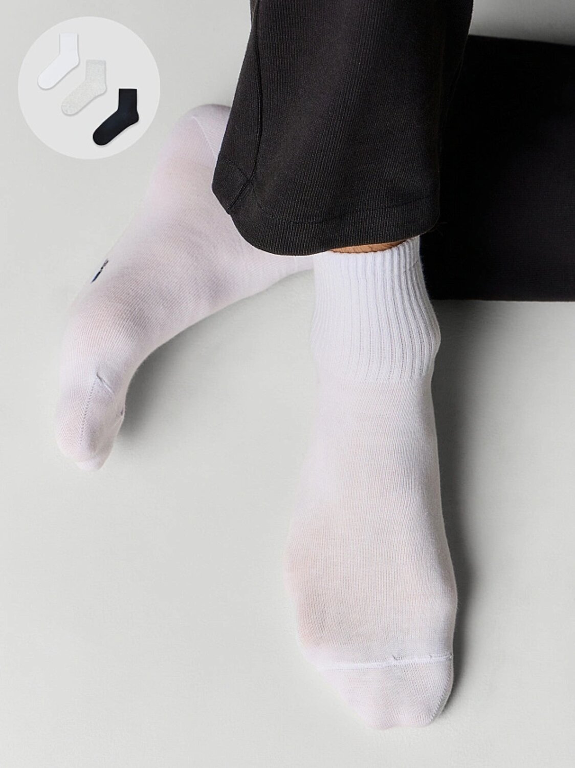 MARK FORMELLE Мужские носки 591918 106A-3084 белый /св.серый меланж /черный/