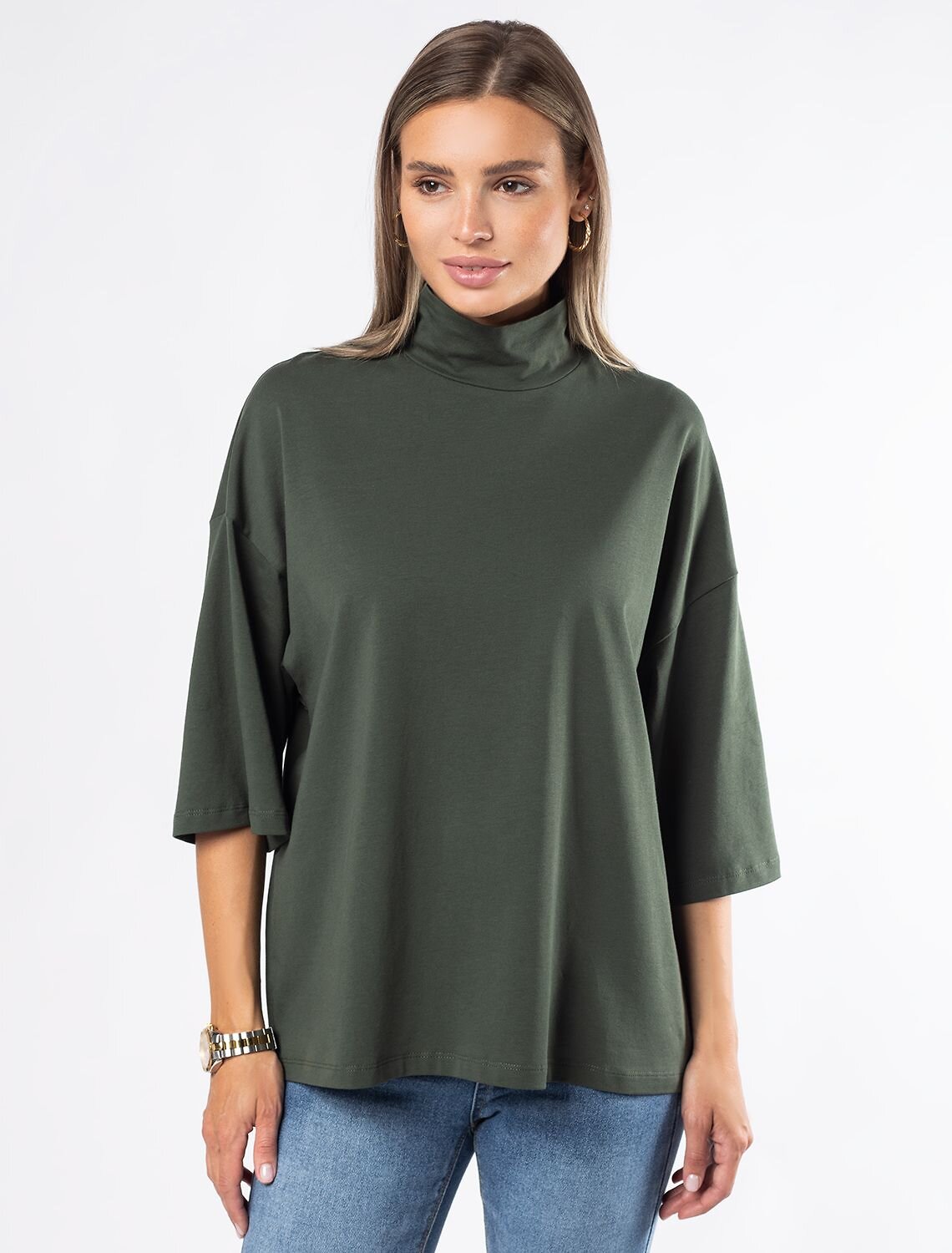 VILATTE Джемпер 591974 D49.934 темно-оливковый