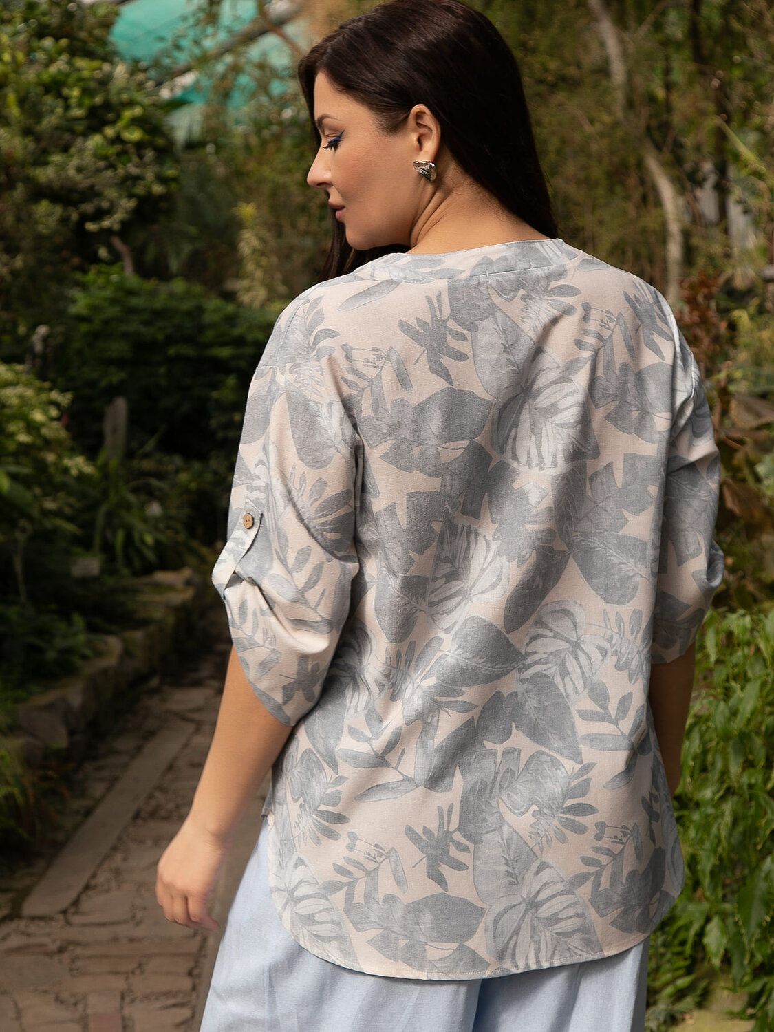 LT Collection Блуза 592046 Б15527-4М бежевый/серый