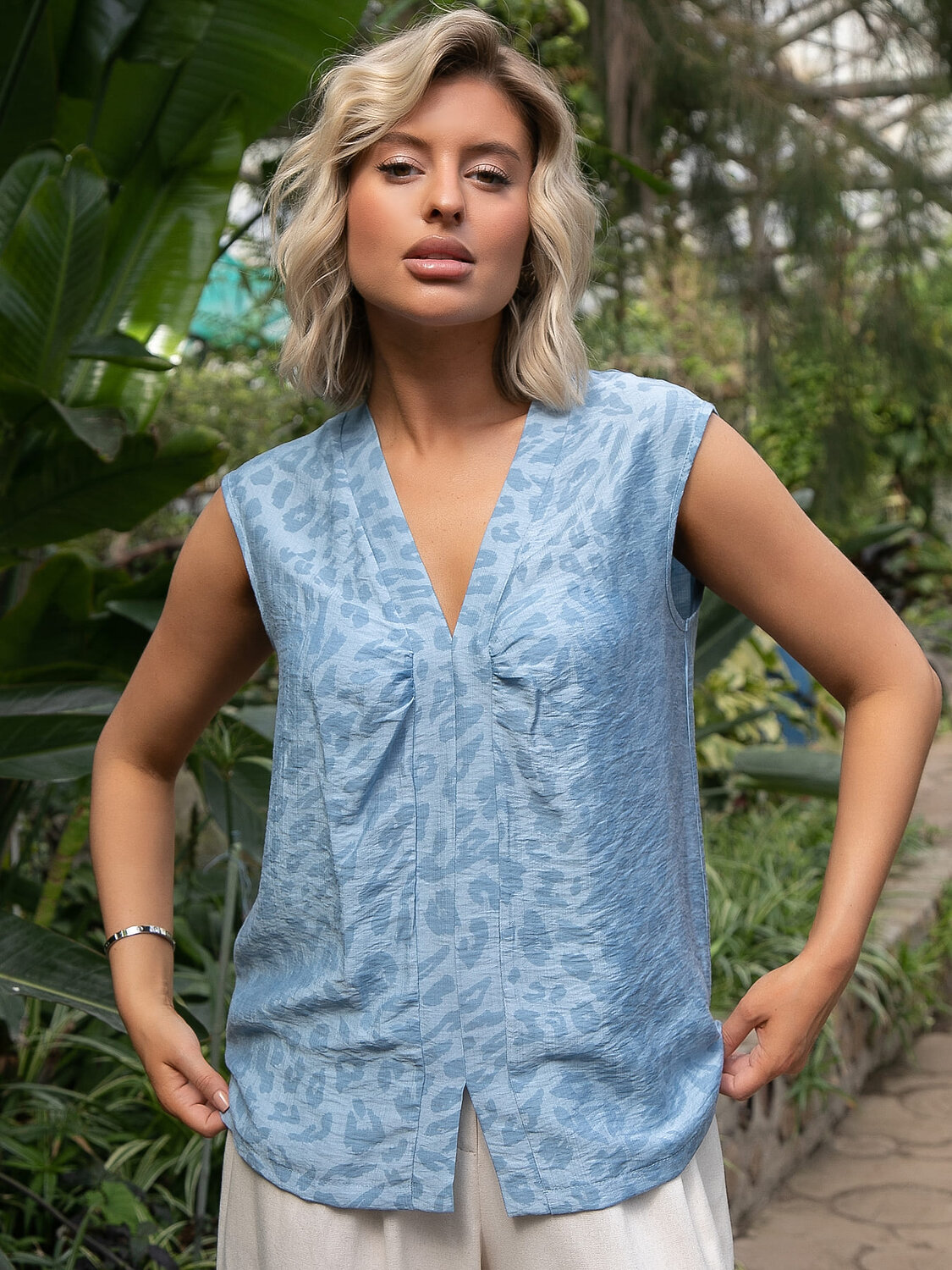 LT Collection Блуза 592047 Б15530-1М голубой