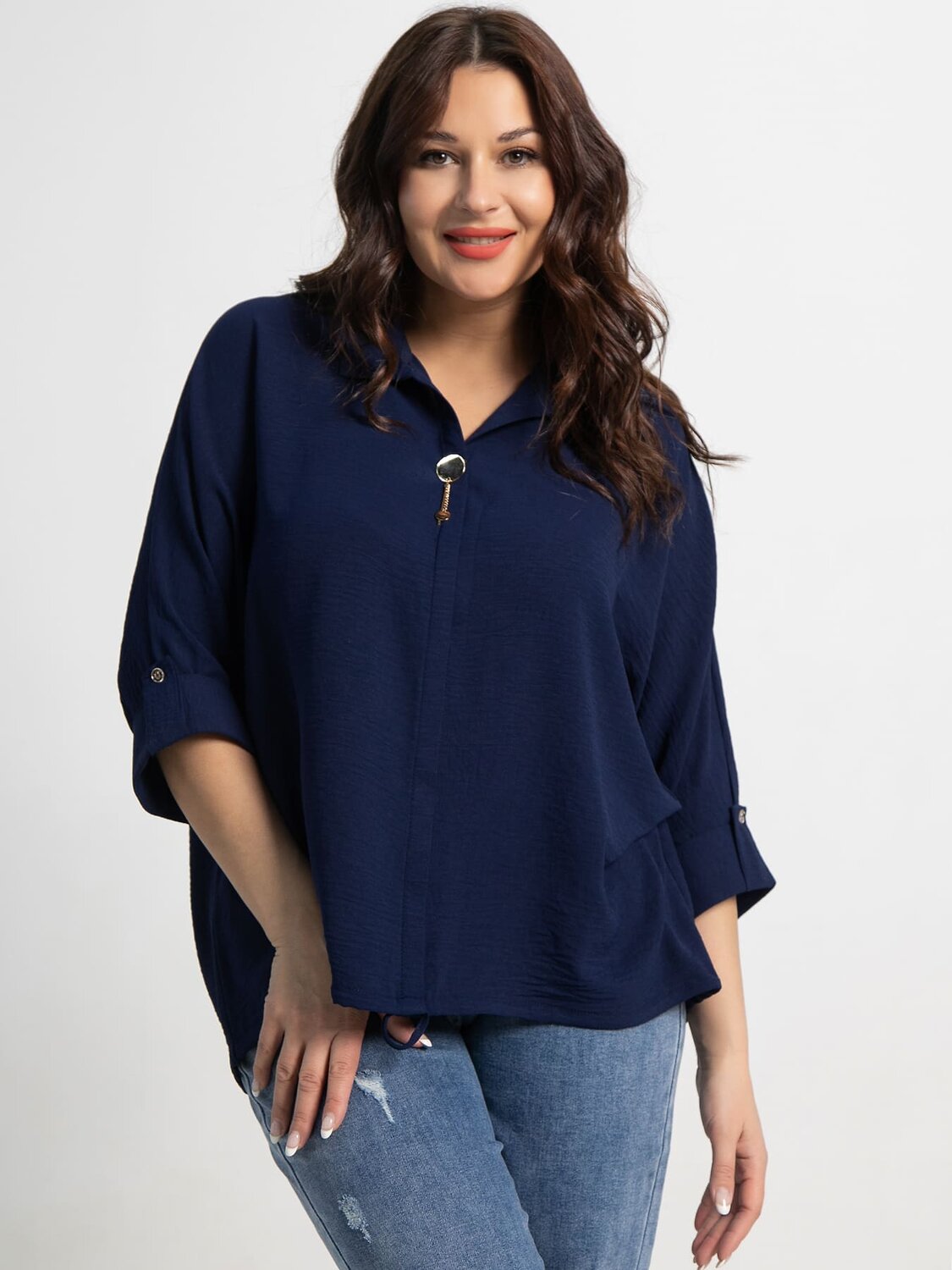 LT Collection Блуза 592049 Б15552-24М синий