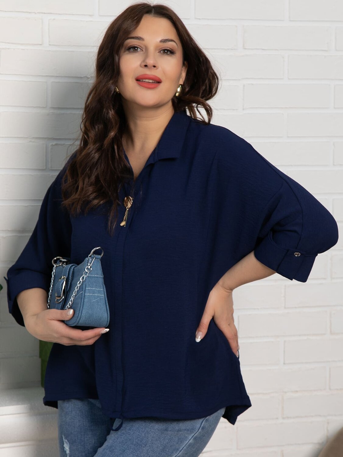 LT Collection Блуза 592049 Б15552-24М синий