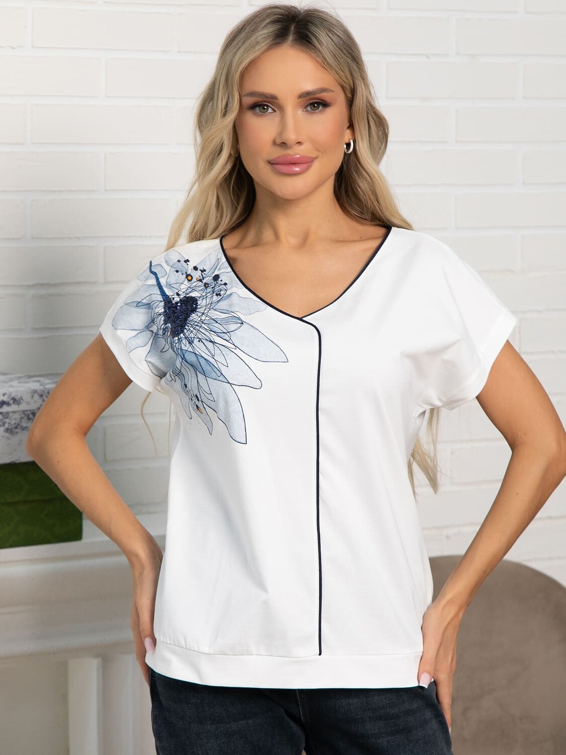 LT Collection Блуза 592052 Б15564-18М белый