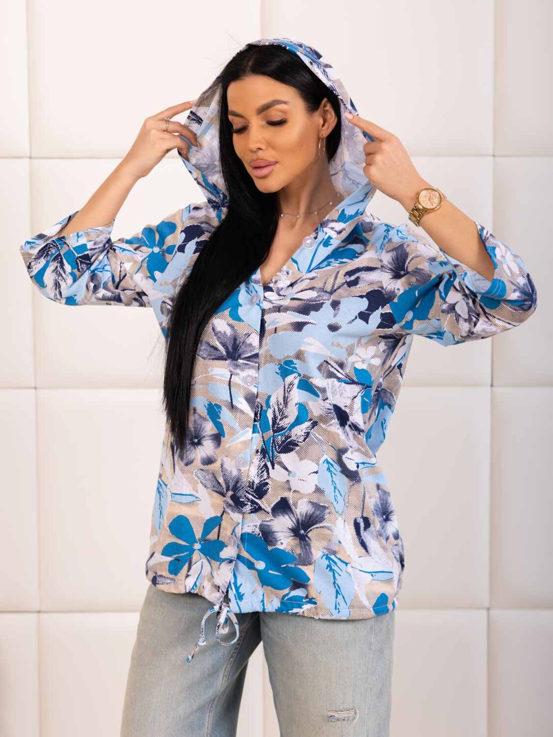 Текс-плюс Рубашка 592120 00-00248109 Голубой, бежевый