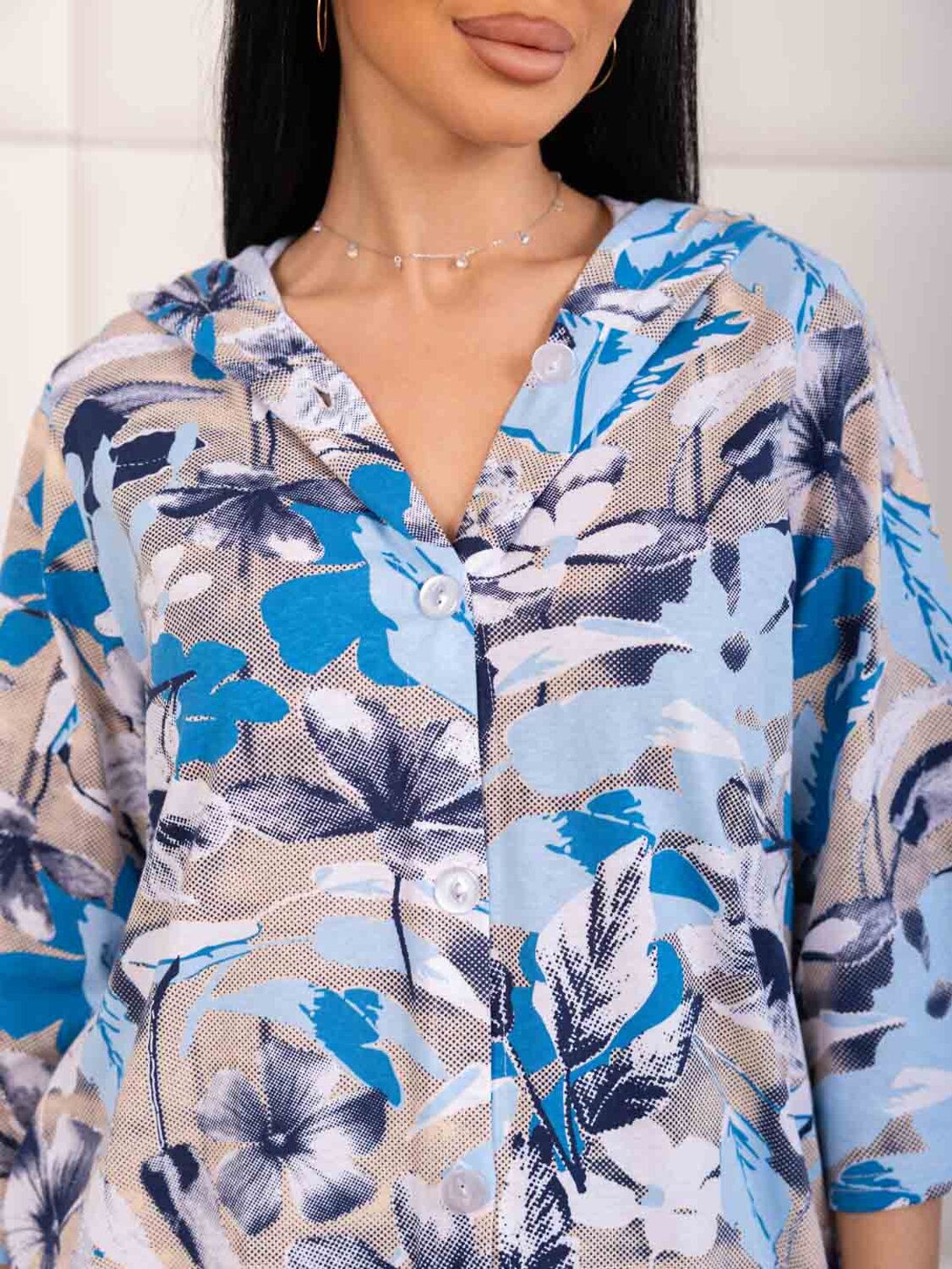 Текс-плюс Рубашка 592120 00-00248109 Голубой, бежевый