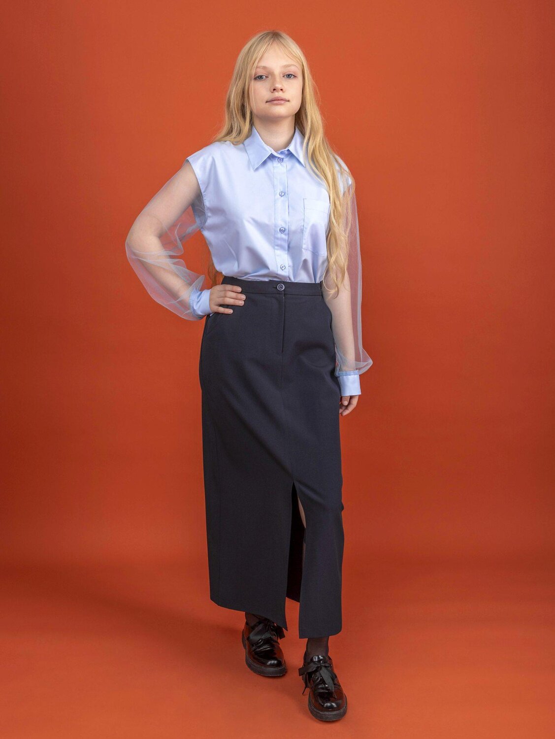 BATIK Юбка 592186 125 ш26-1 темно-синий