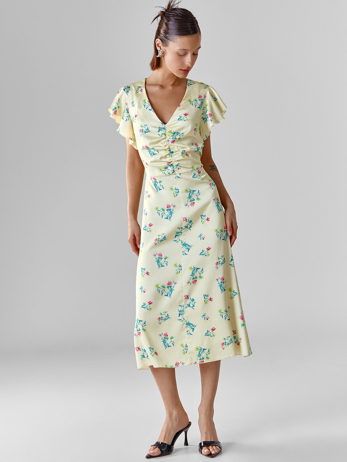 MARK FORMELLE Платье 592261 154033 цветы на лимонном льду