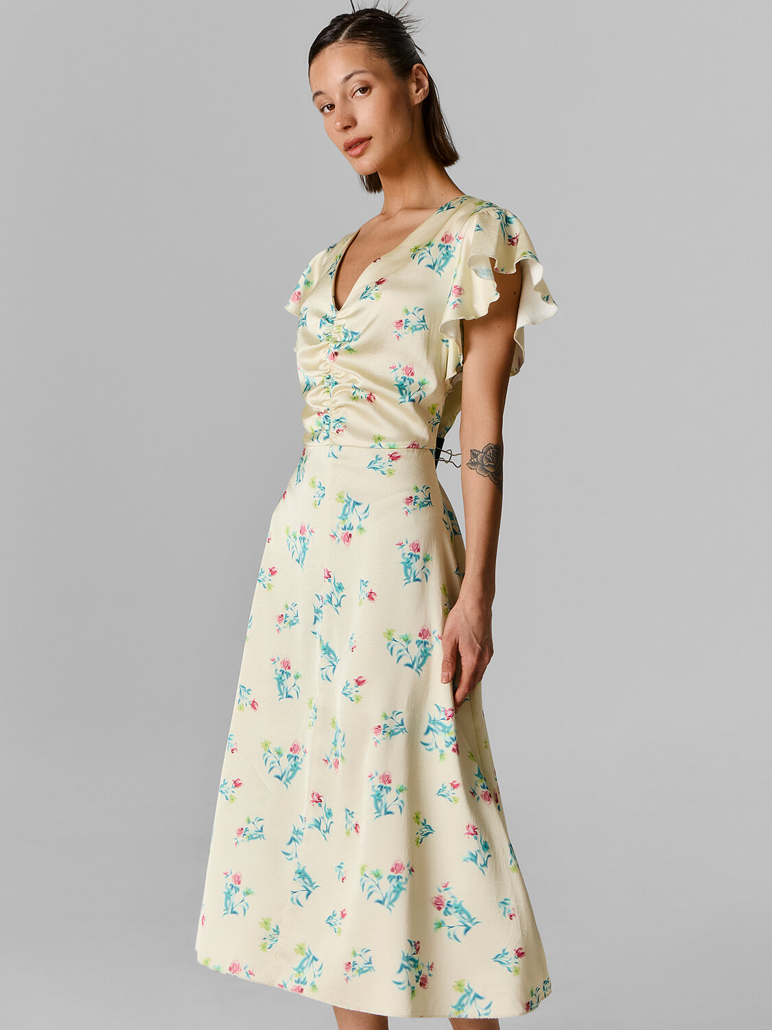 MARK FORMELLE Платье 592261 154033 цветы на лимонном льду