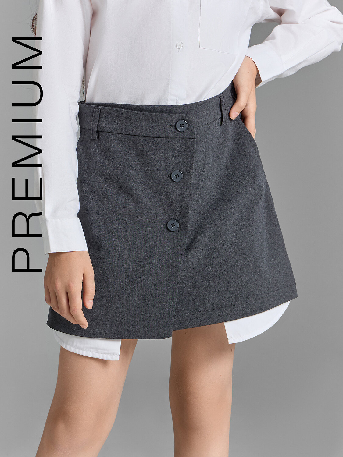 MARK FORMELLE Юбка 592284 157065 серый меланж