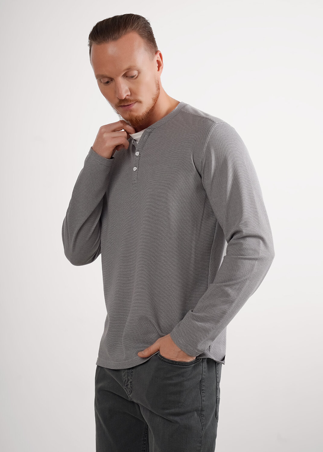 CLEVER Джемпер 592352 562656/04кжн maxi(макси) серый/белый