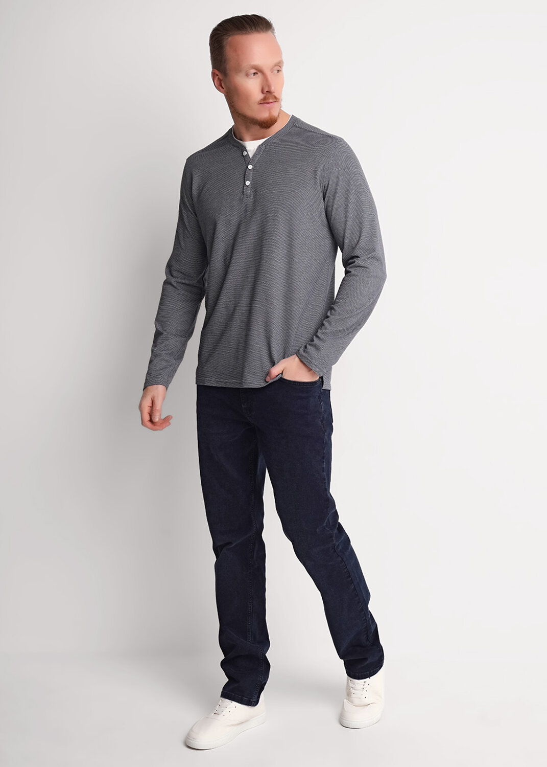 CLEVER Джемпер 592353 562656/04кжн maxi(макси) т.синий/белый