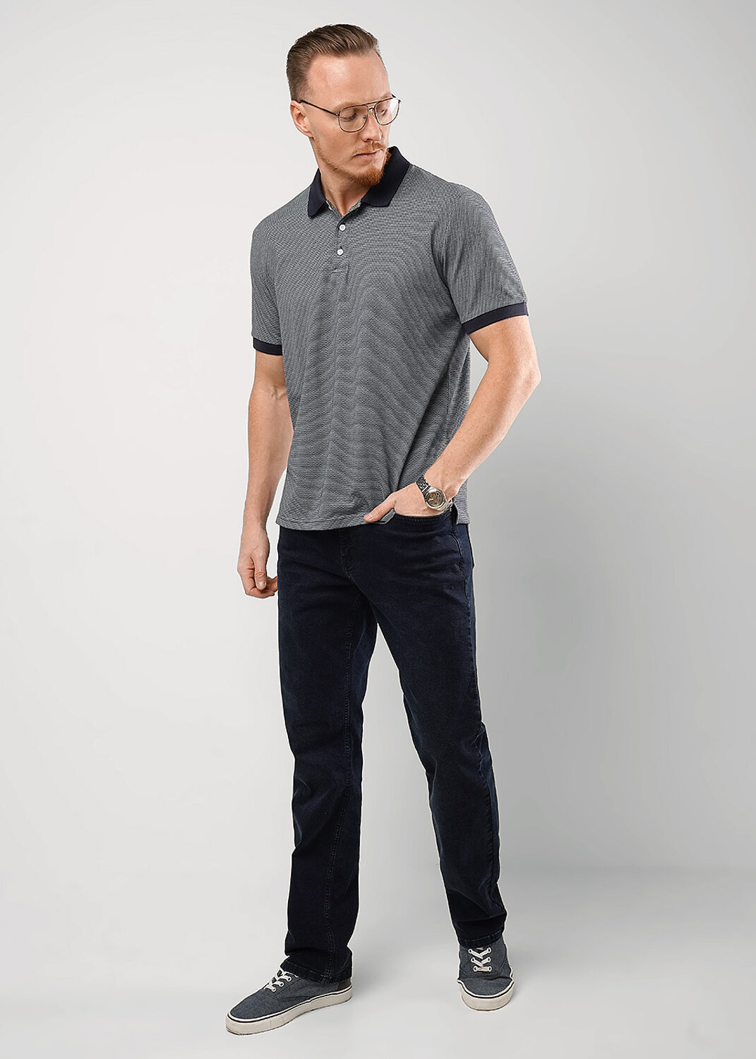 CLEVER Джемпер 592354 562655/04кжн maxi(макси) т.синий/белый