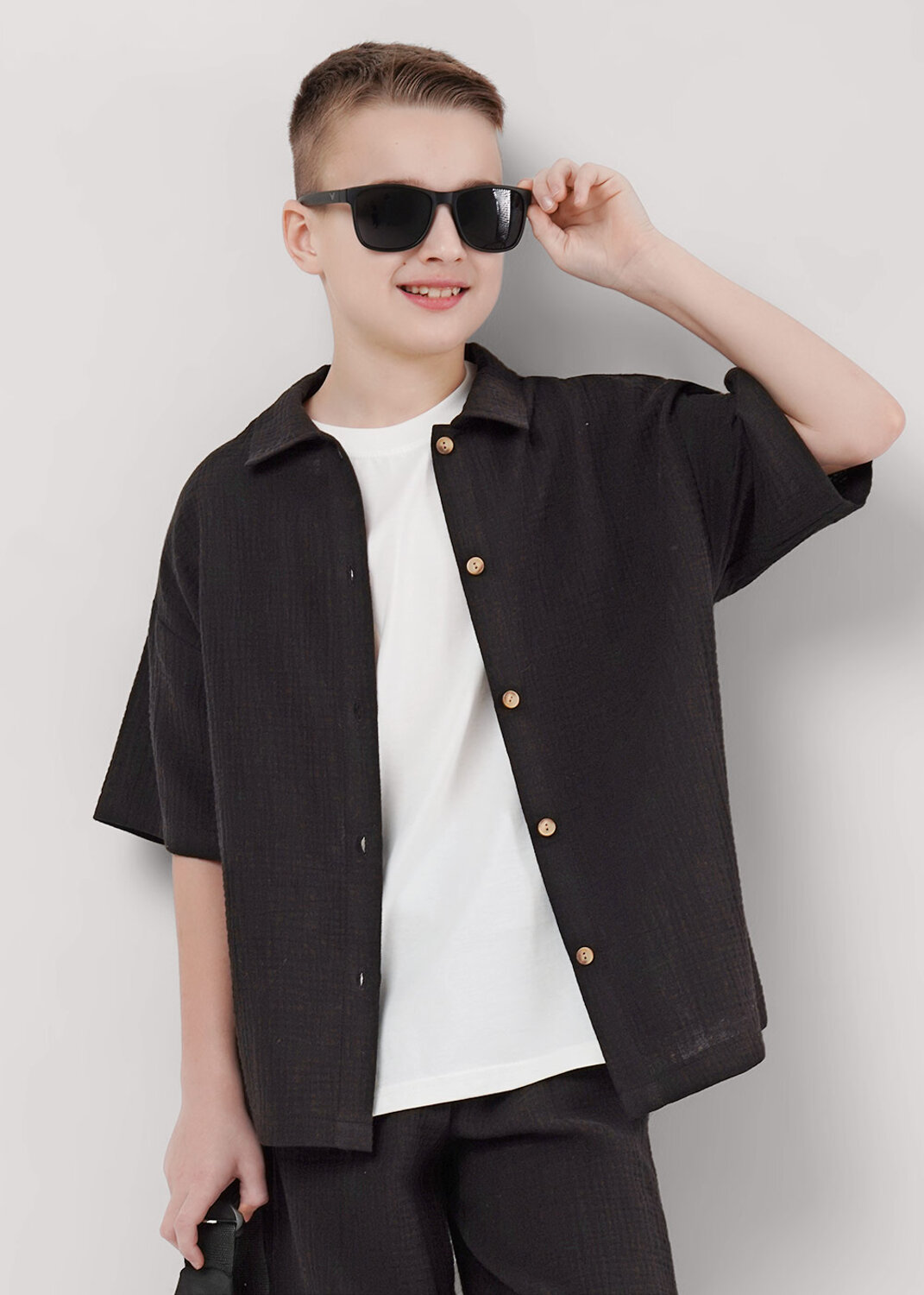 CLEVER Сорочка 592406 863311/16муж чёрный