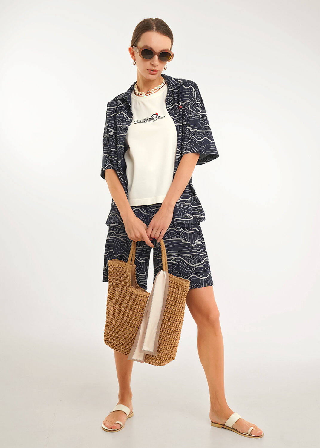 CLEVER Блузка 592432 LR26-1234 т.синий/молочный