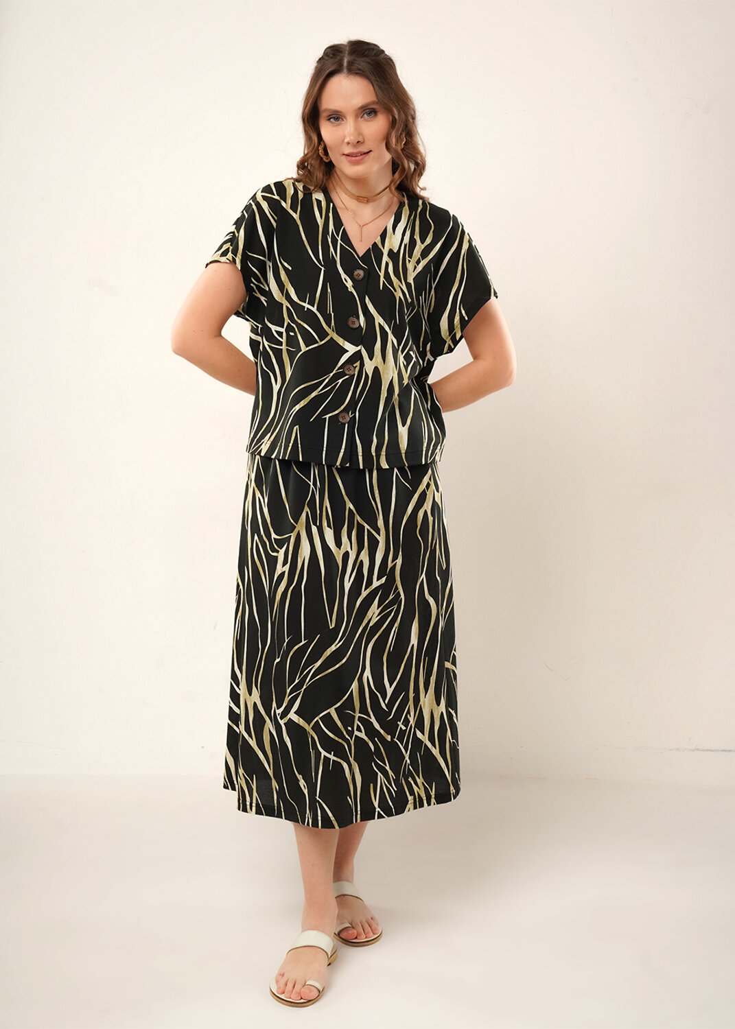 CLEVER Блузка 592439 267222/208ззн т.коричневый/св.бежевый