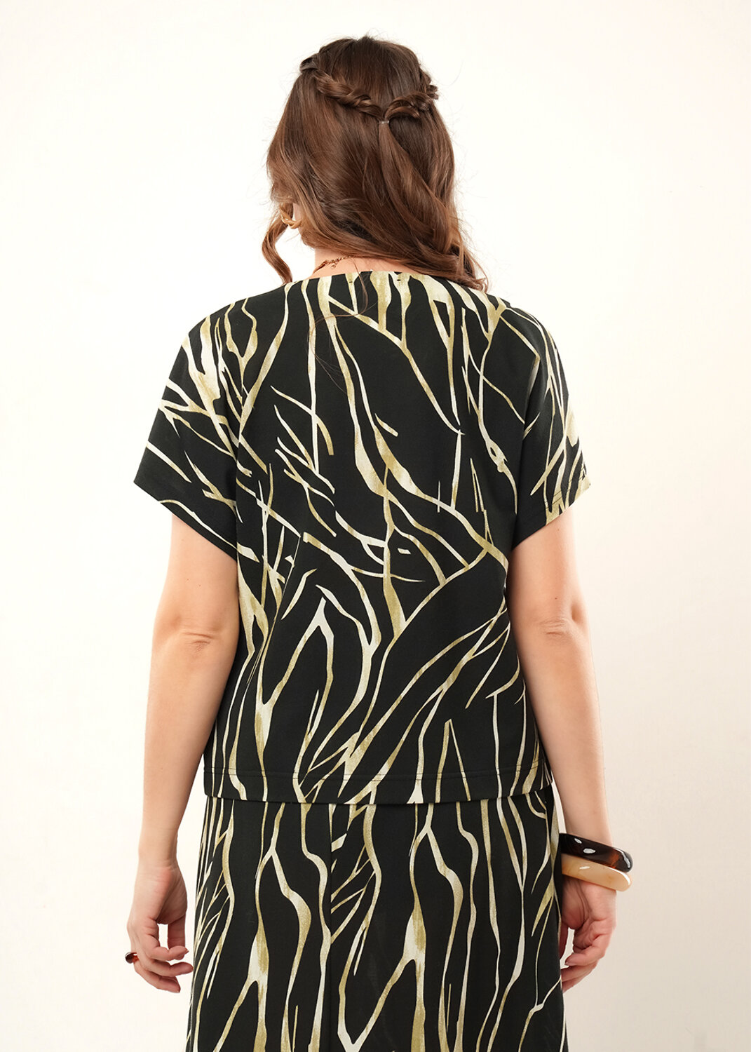 CLEVER Блузка 592439 267222/208ззн т.коричневый/св.бежевый