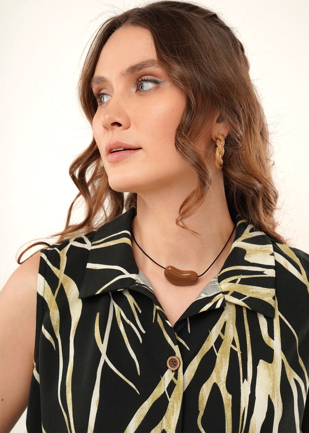 CLEVER Блузка 592465 267221/208ззн т.коричневый/св.бежевый