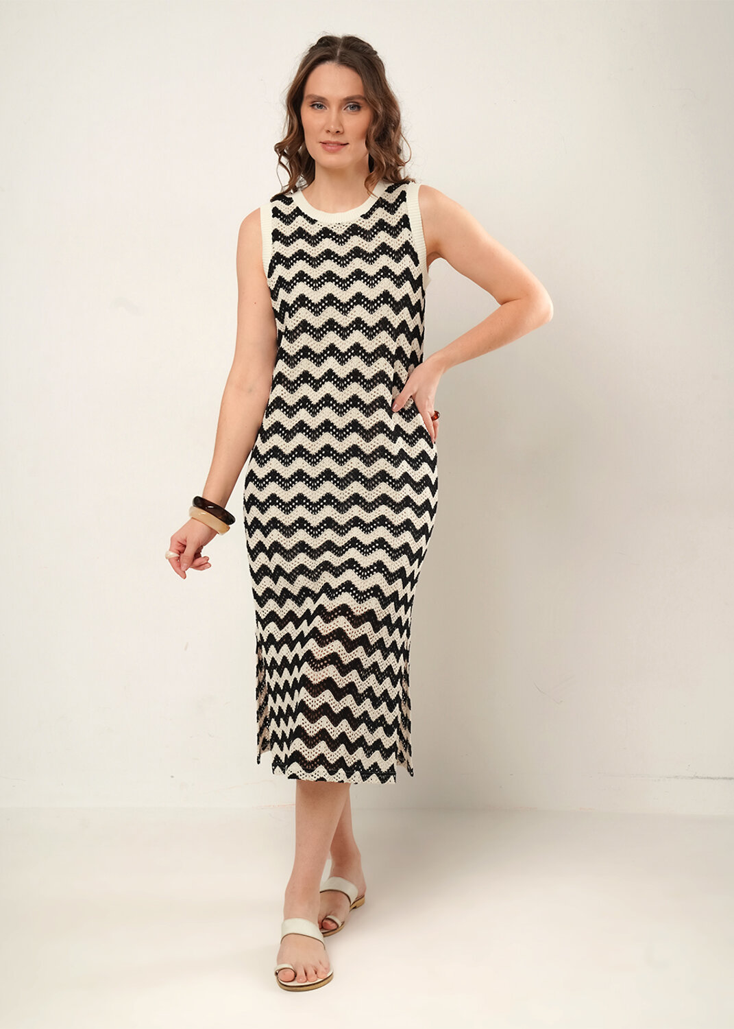 CLEVER Платье 592473 267235/208ж т.коричневый/св.бежевый