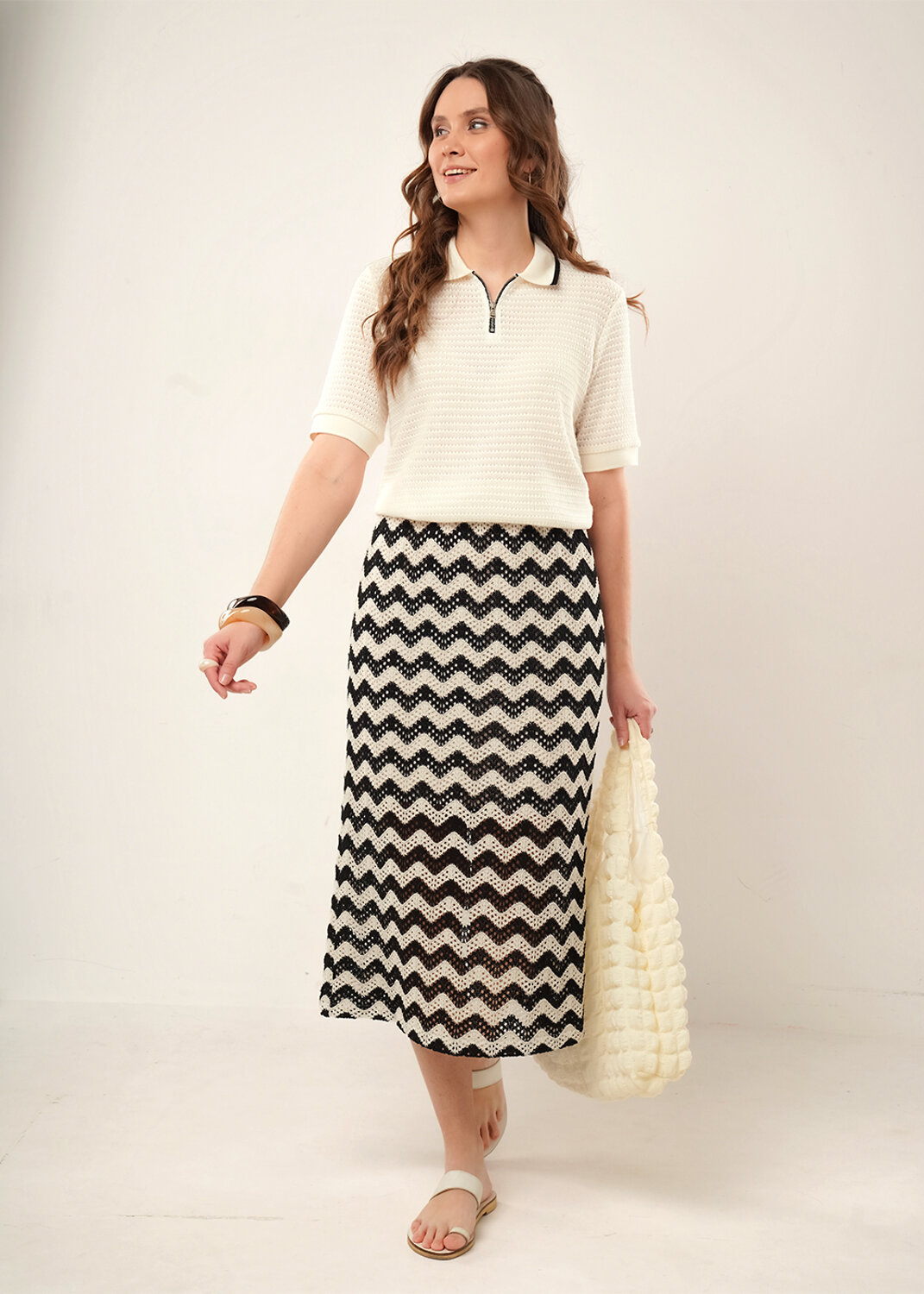 CLEVER Юбка 592474 267218/208ж т.коричневый/св.бежевый