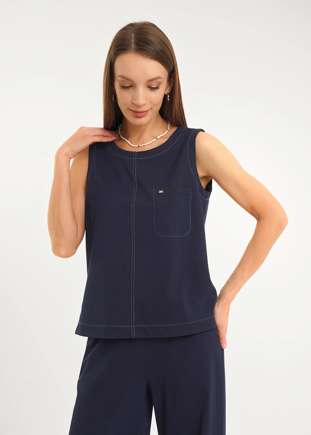 CLEVER Блузка 592477 LM26-1234 т.синий