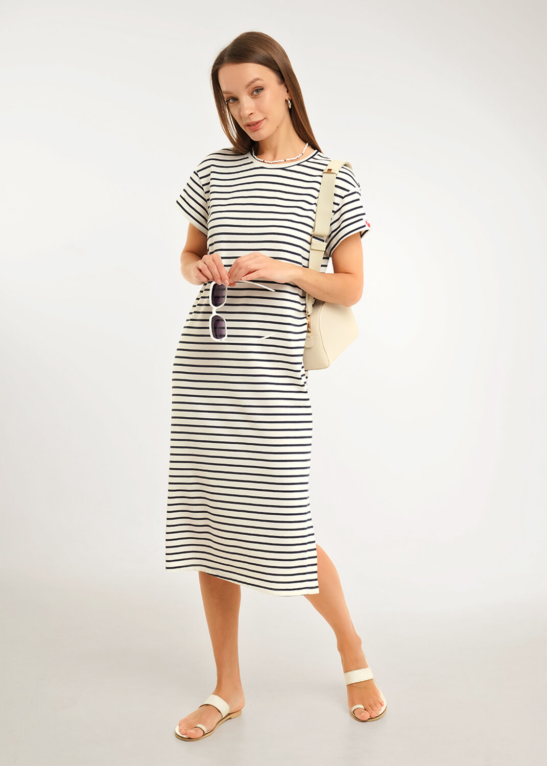 CLEVER Платье 592486 LDR26-1234/2 молочный/т.синий