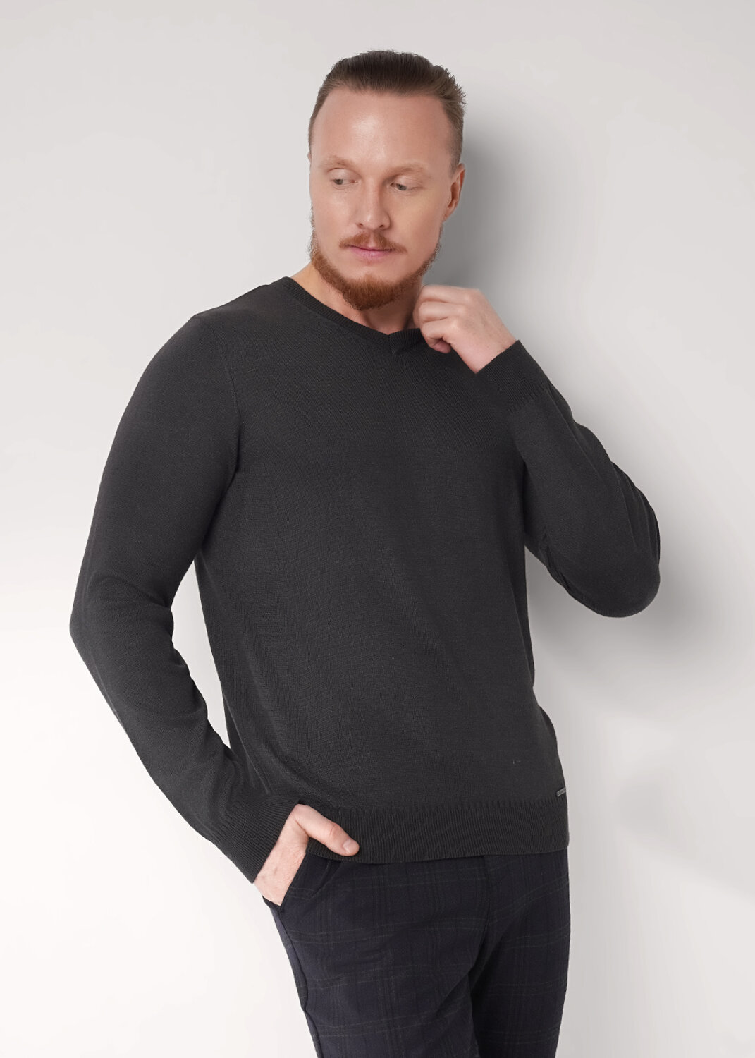 CLEVER Джемпер 592510 654362хаmaxi(макси) меланж т.серый