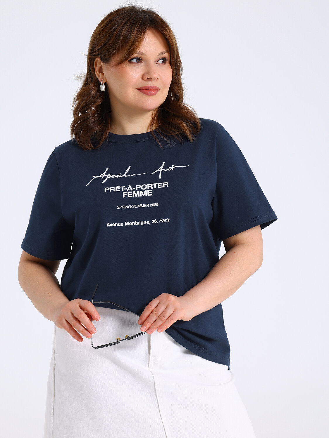 Апрель Футболка 592741 1ЖДФК3298001 темно-синий