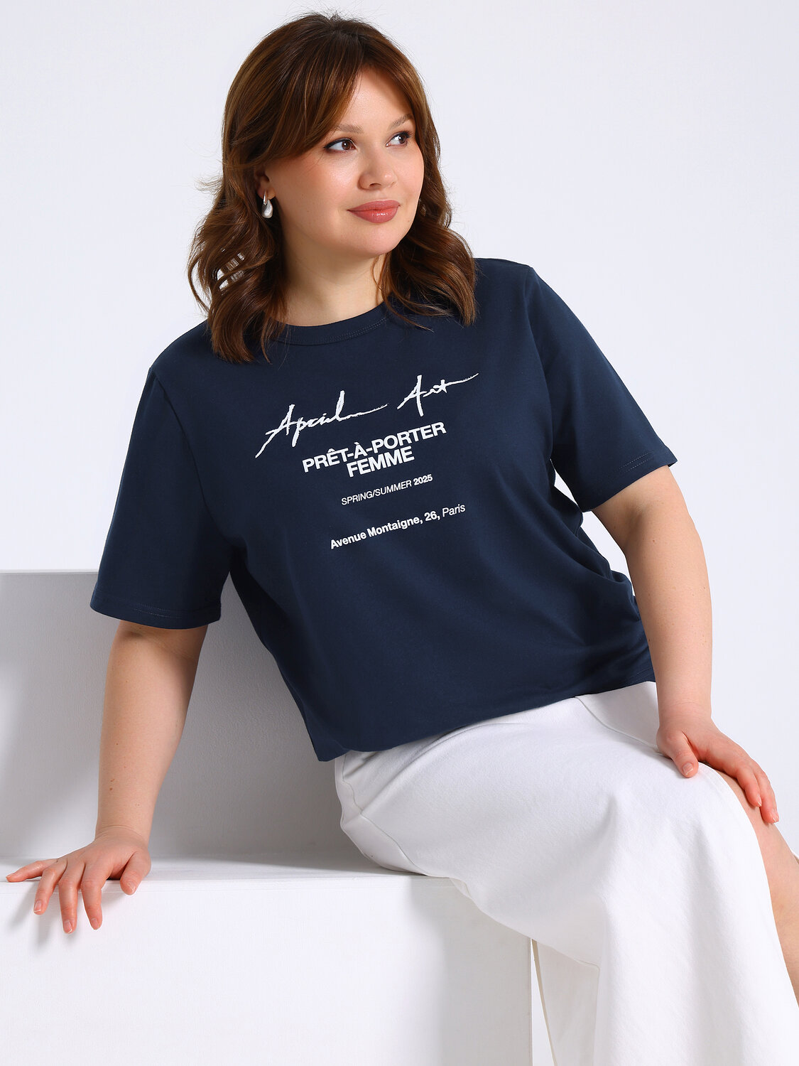 Апрель Футболка 592741 1ЖДФК3298001 темно-синий