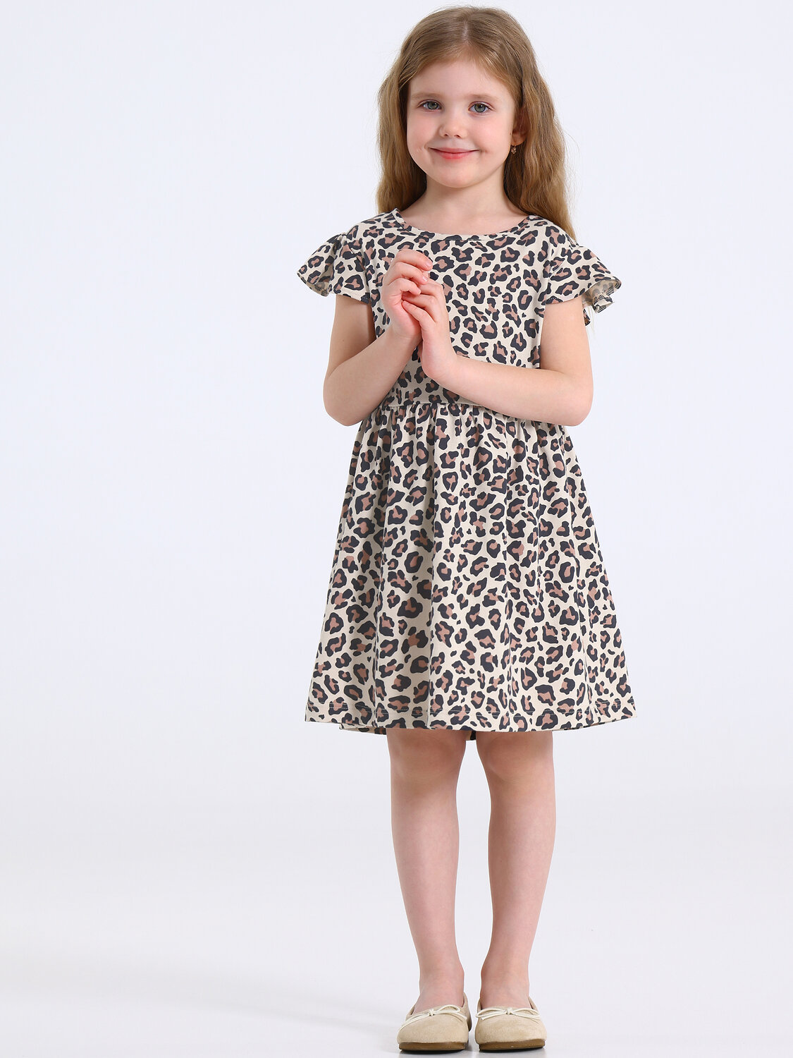 Апрель Платье 592743 1ДПБ5115001н коричневый леопард на бежевом