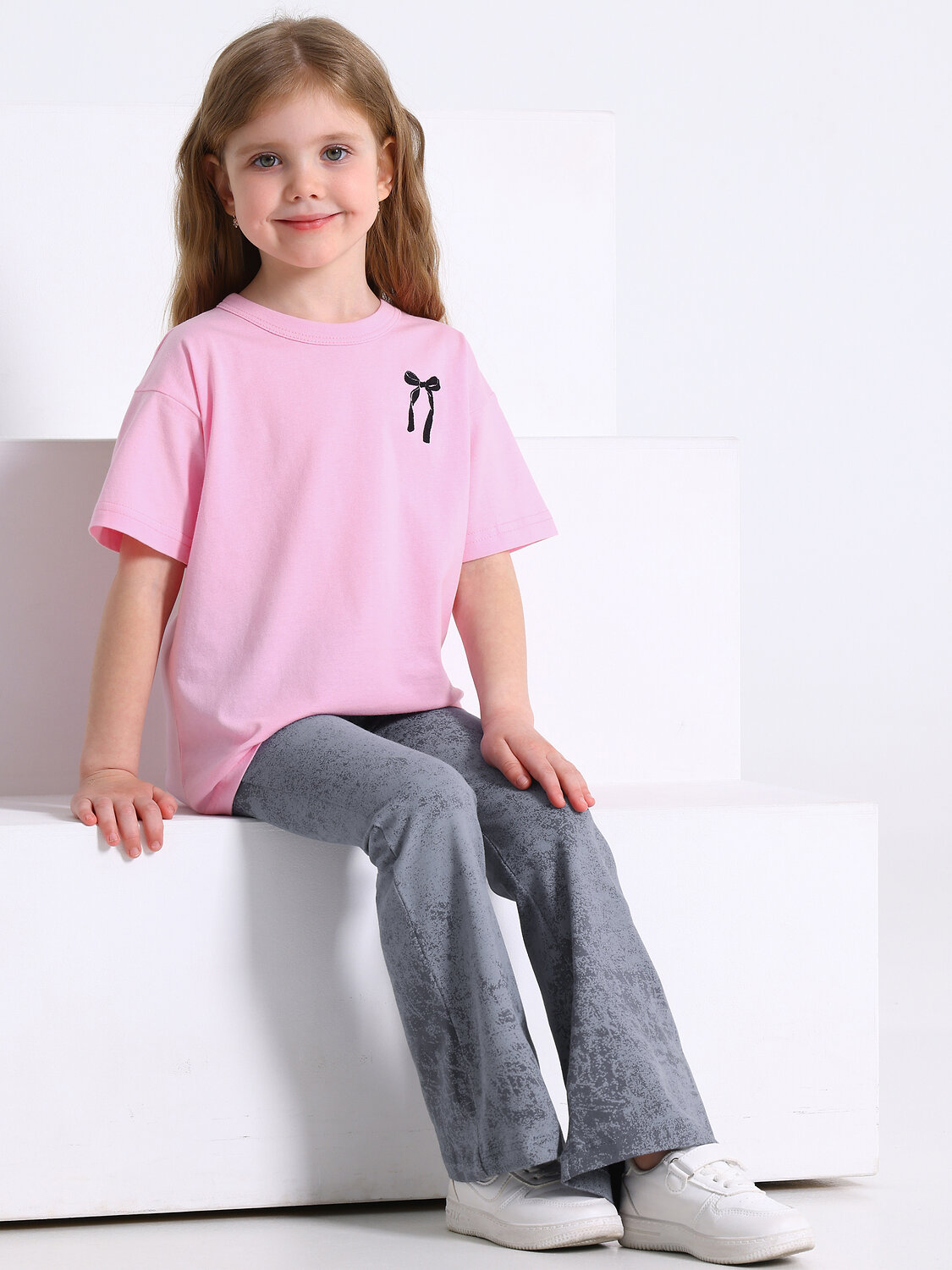 Апрель Комплект 592749 2ДФБ5917804н светло-розовый+варенка светло-серый / Бантик вышивка