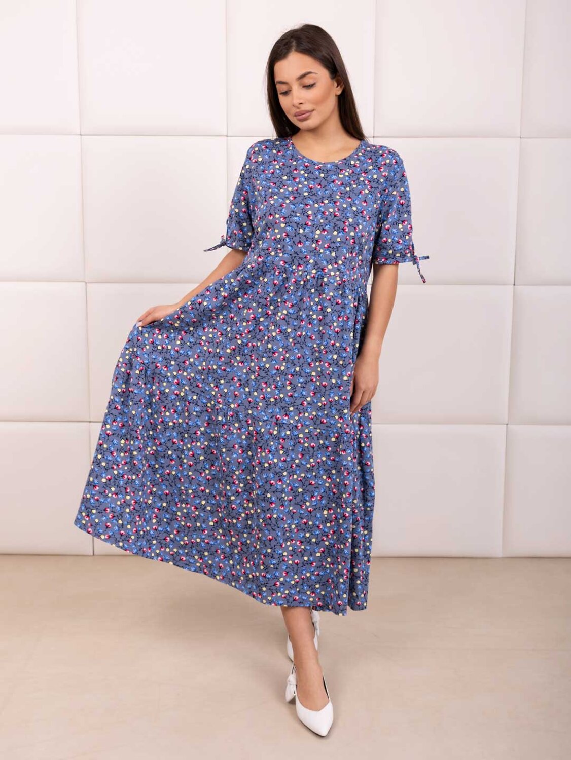 Текс-плюс Платье 592825 00-00248279 Синий,серый