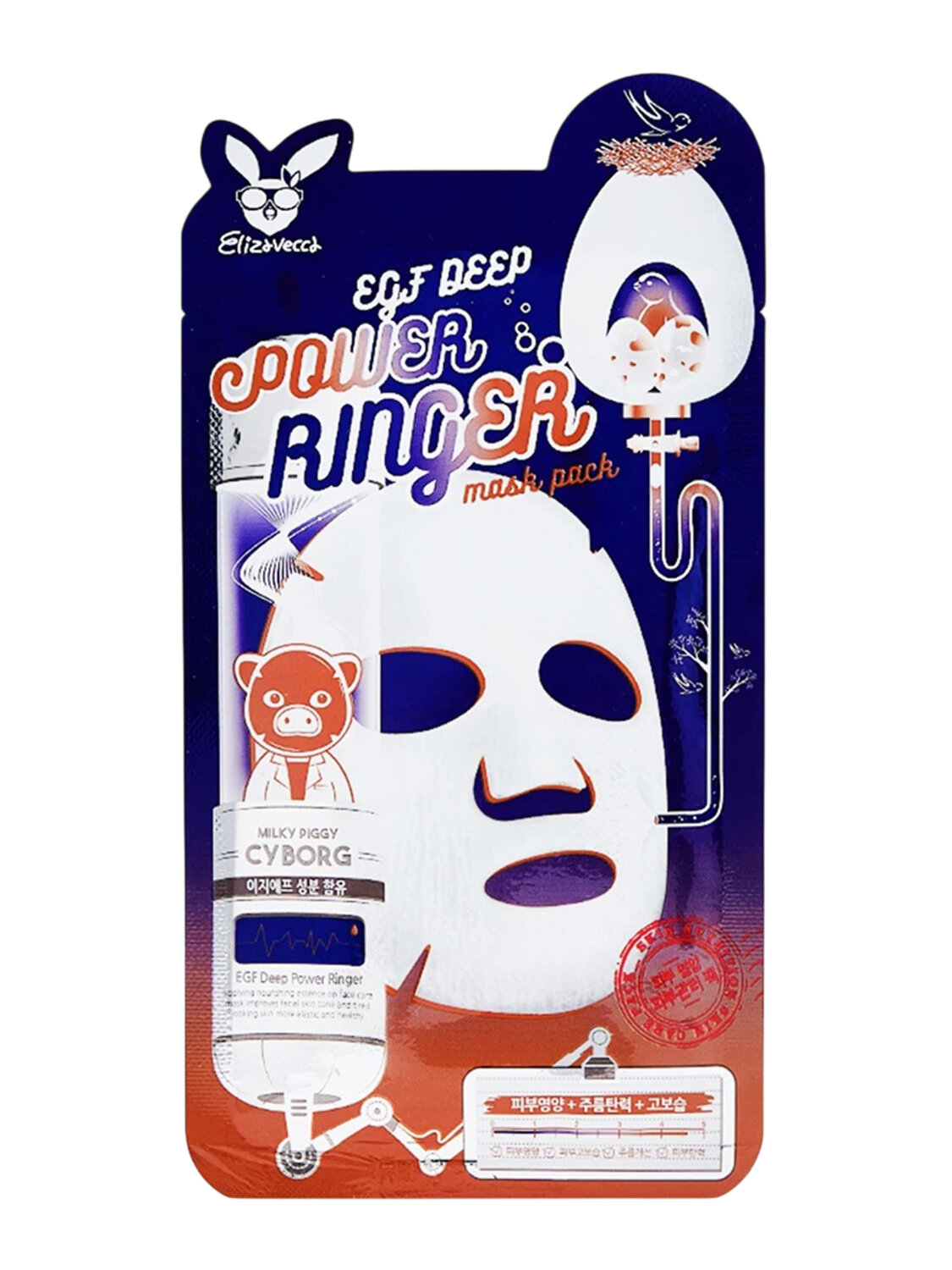 Elizavecca Тканевая маска с эпидермальным фактором роста / EGF Deep Power Ringer Mask Pack, 23 мл 592866 14933 
