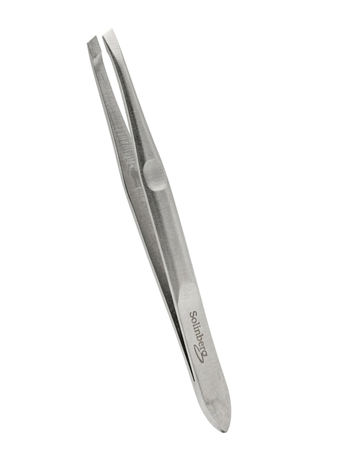 Solinberg Пинцет косметический для коррекции бровей 251-092, серебристый, скошенный, 9 см 592871 4011 