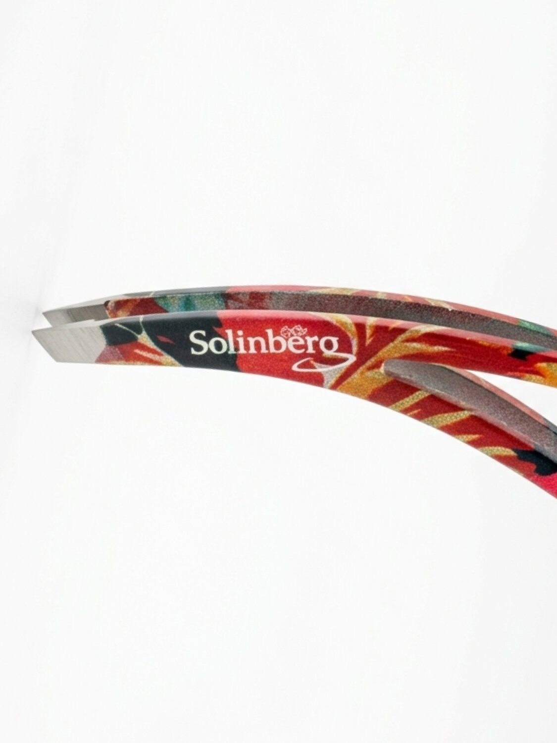 Solinberg Пинцет косметический для коррекции бровей 124, цветной, скошенный, 9 см 592872 28485 